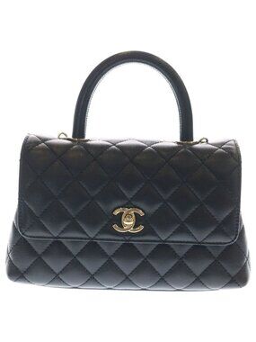 Chanel Coco Handle XS Quilted Caviar Leather 2-Way Hand Chain Shoulder Bag Gold